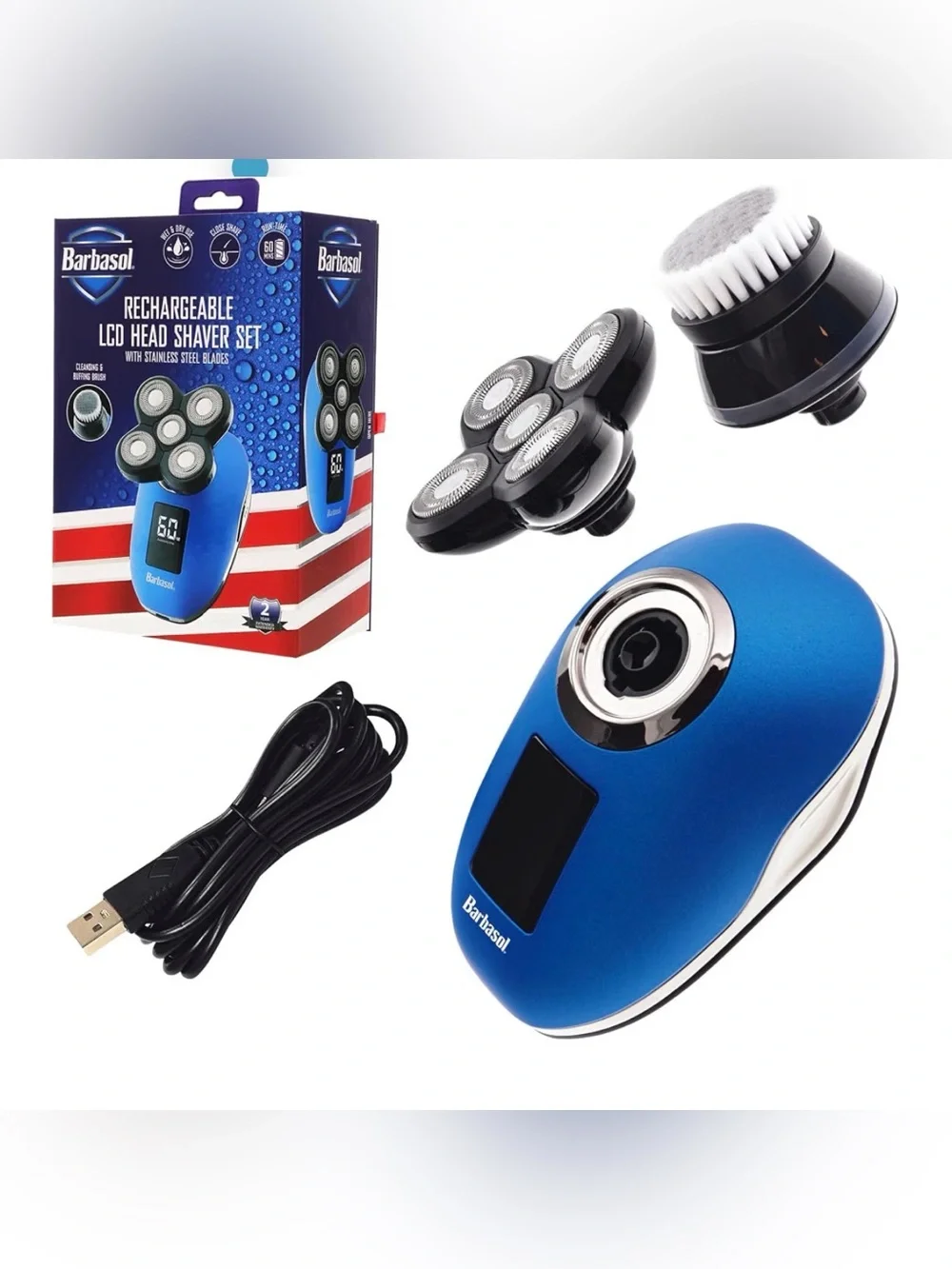 Barbasol Rechargeable LCD Head Shaver -